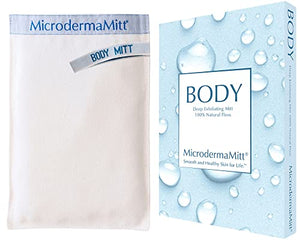 MicrodermaMitt Exfoliating Mitt Dead Skin Remover for Body, Premium Exfoliator Glove, Reveals Visibly Smoother Skin, Improves Uneven Skin Texture & Keratosis, Natural Plant Floss, Long Lasting