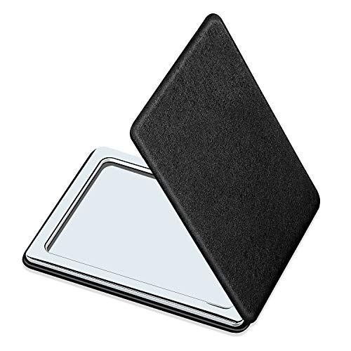YTZJ Direct Compact Vanity Mirror for Men, Women and Girls, Black Travel Makeup Mirrors for Handbag Pocket Wallet Purse, Portable Double-Sided Magnifying Cosmetic Mirror for Daily, Work, Business