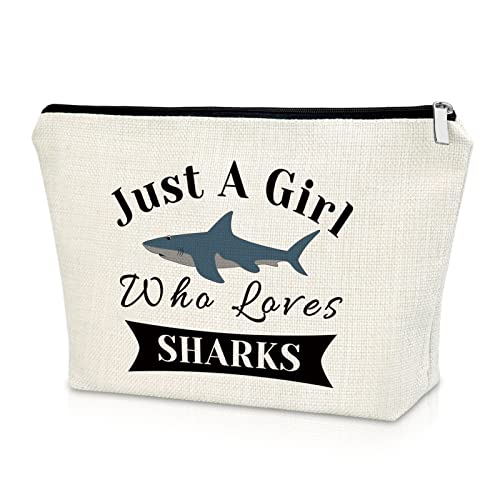 Shark Gifts for Girls Shark Lover Gift Makeup Bag Sharks Week Gift Birthday Gifts for Shark Girl Animal Lover Gift Cosmetic Bag Graduation Gifts for Daughter Christmas Gifts Cosmetic Travel Pouch