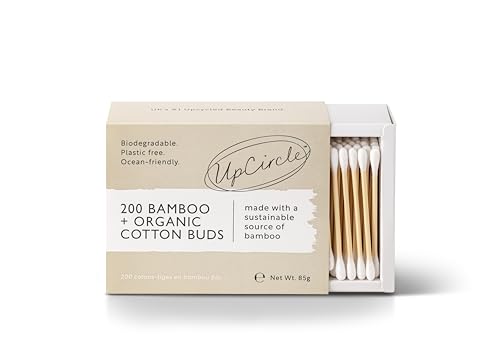 UpCircle Bamboo Cotton Buds - 200 Pieces - Sustainable, Plastic-Free, Fully Recyclable Ear Buds - A Staple For Any Bathroom