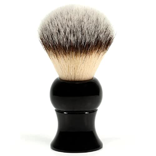 Fendrihan Synthetic Shaving Brush with Black Resin Handle for Personal and Professional Shaving