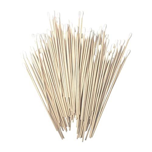 YEEPSYS 100 Pcs Long Cotton Swabs,Cotton Tipped Applicator with Wooden Handles, Cleaning Cotton Sticks for Oil Makeup Gun Applicators, Eye Ears Eyeshadow Brush & Remover Tool