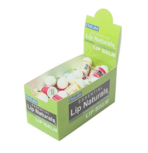 Lip Naturals® | Assorted Mini Lip Balm Sticks - 3 Flavors with Sunscreen Protection and Vitamin E | 50 Count Display Box - Includes Bing Cherry (SPF-15), Tea Tree Mint (SPF-15), and Vanilla Bean (SPF-15)