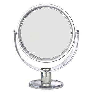 BNYD Round Tabletop Two-Sided Swivel Vanity Makeup Mirror with 2X Magnification