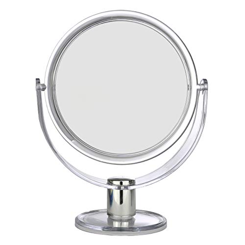 BNYD Round Tabletop Two-Sided Swivel Vanity Makeup Mirror with 2X Magnification