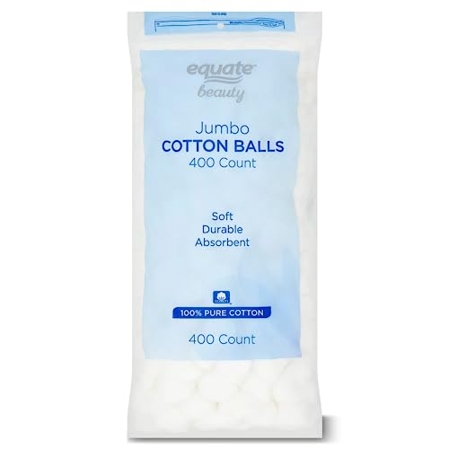 Equate Premium Jumbo Cotton Balls, Hypoallergenic, 400 Count, Value Pack