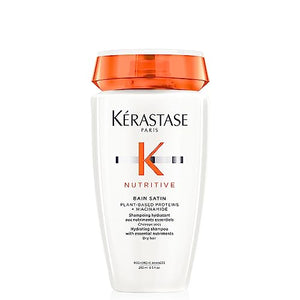 Kerastase Nutritive Bain Satin Shampoo | Gently Cleanses & Replenishes Moisture | With Plant-Based Proteins & Niacinamide | For Fine to Medium Dry Hair | 8.5 Fl Oz