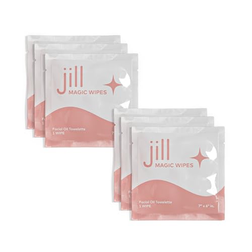 Dermaplaning Pre-Shave Oil Magic Wipes for Women (6 Pack), Smooth, Protect, and Enhance Your Shaving Experience. Use with Jill starter kit, Face Shaver, Eyebrow Razor. Soothes your skin, both before and after shaving