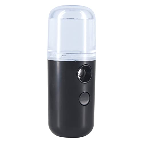Kingsmile Nano Mist Sprayer,Moisturizing Nano Facial Mister, Portable Mini Nano Mister, Handy Hydrating Sprayer for Eyelash Extensions Skin Care Make Up, 1OZ /30ML Visual Water Tank Black