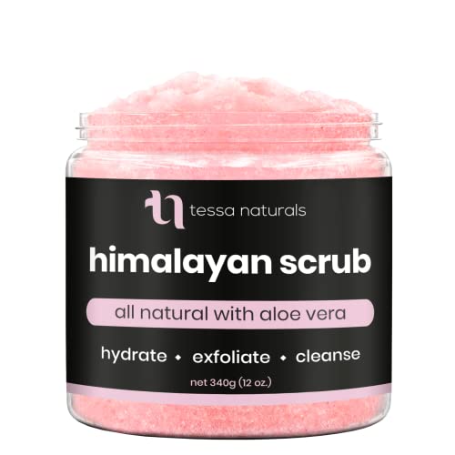 Himalayan Salt Scrub Body Exfoliator with Aloe Vera | All Natural Pink Himalayan Body Scrub & Moisturizer for Women & Men | Exfoliating Body Scrub Removes Blackheads, Acne & Dead Skin (Pack of 2)