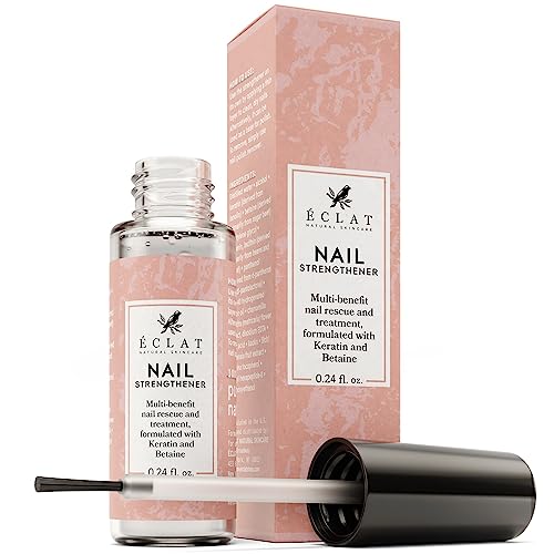 Nail Varnish - Nail Strengthener for Damaged Nails, Clear Nail Polish w/Vitamin E for Nail Growth, Hard & Strong Nail - Helps to Reduce Cracks & Splitting in Nails 0.24 Fl Oz