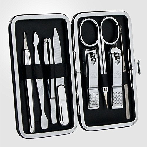 Korean Nail Clipper! World No. 1. Three Seven (777) Premium Quality Gift Travel Manicure Grooming Kit Nail Clipper Set (8 PCs, 377BVC), Made in Korea, Since 1975
