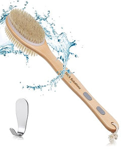 Slick- Shower Brush, Double Sided Shower Brush, Back Scrubber, Bath Brush, Back Brush, Back Brush Long Handle for Shower, Shower Brushes for Your Back, Bath Brush Long Handle for Shower