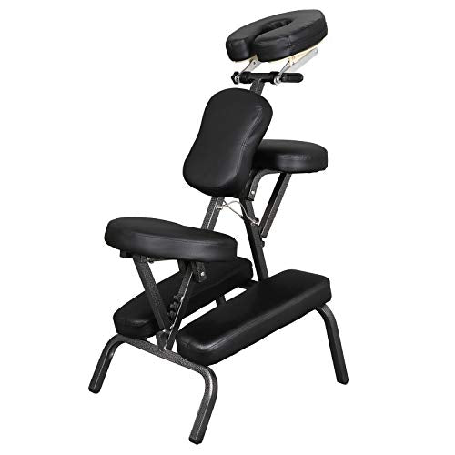 JupiterForce Salon Spa Chairs, Massage Chair Height Adjustable with Face Cradle and Carry Bag for Tattoo, Beauty, Black