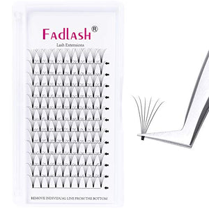 Volume Lashes Extensions 6D D Curl 17mm Premade Fans 0.10 Thickness Premade Lash Fans Short Stem Volume Eyelash Extensions Supplies (6D-0.10-D, 17mm)