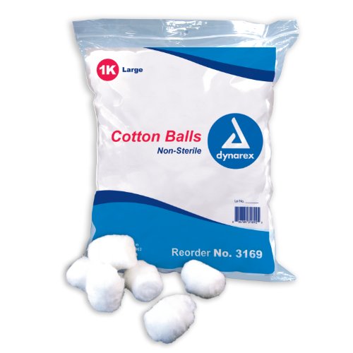 Dynarex 603 Non Sterile Cotton Ball Size: Large 1000/pack