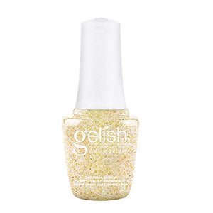 Gelish MINI All That Glitters Is Gold Soak-Off Gel Polish, Sparkly Gold Gel Nail Polish, Sparkly Gold Nail Colors, 0.3 oz.