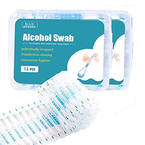 100+50 ps Alcohol Swabs Cotton Q Tips Individually Wrapped Disposable Swabsticks Sanitary First Aid Kit Safety for Women Men