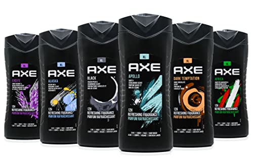 AXE Body Wash 12h Refreshing Fragrance 3-IN-1 Body, Face, Hair Wash, Variety of 6 scents - 13.5 fl Ounce (400 mL)