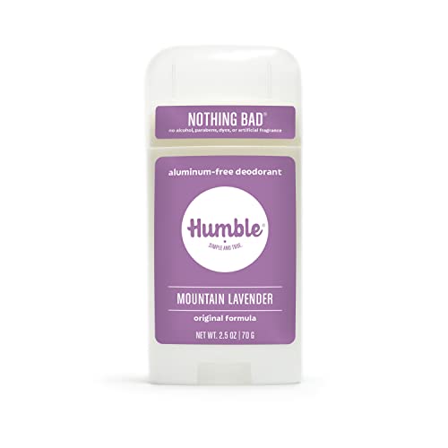 HUMBLE BRANDS Original Formula Aluminum-free Deodorant. Long Lasting Odor Control with Baking Soda and Essential Oils, Mountain Lavender, Pack of 1