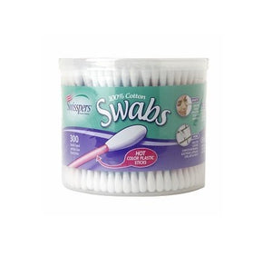 Swisspers Color Plastic Stock Swabs in Round 300 ea