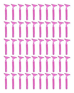 50x Personna Womens Disposable Razors Pink Twin Blade W/Lubricating Strip