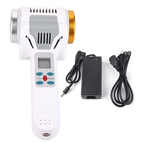Hot and Cold Hammer Ice Fire Double Heads Vibration Massage Instrument, Personal Spa Skin Rejuvenation Wrinkle Removal Bright Facial Tightening Firming Beauty Machine(US Plug)