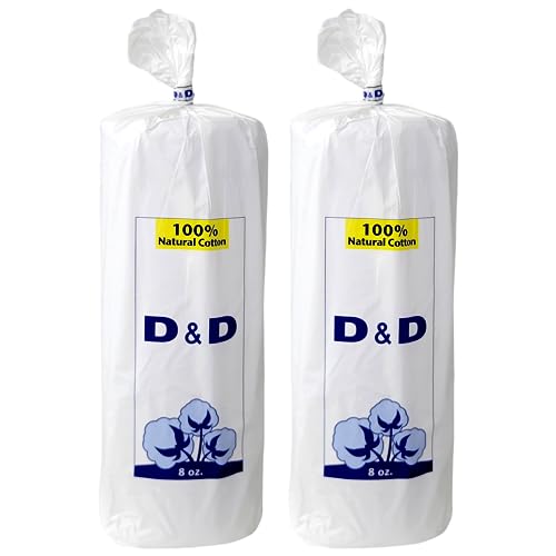 D&D Natural 100% Cotton Roll Non-Sterile Absorbent 8 oz, 2 Pack (2)