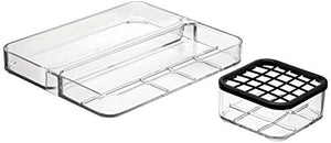 Amazon Basics Acrylic Makeup Organizer, 2-Piece Stackable