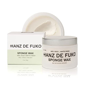 Hanz de Fuko Sponge Wax – Premium Men’s Hair Styling Paste – Medium Hold, Matte Finish– Certified Organic Ingredients, 2 oz.