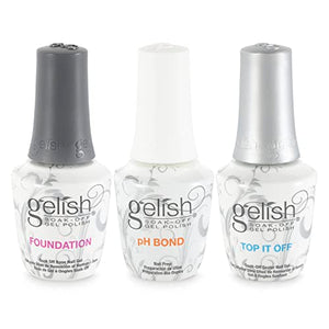 Gelish Terrific Trio Essentials 15 mL Basix Care Soak Off Manicure Gel Nail Polish Kit with Foundation, pH Bond and Top It Off Gel