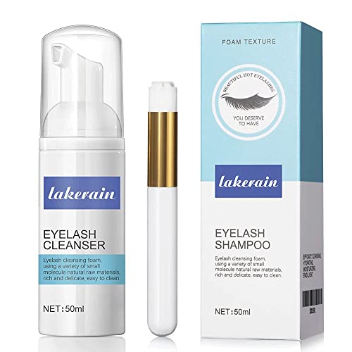 Eyelash Extension Cleanser, Eyelash Shampoo, Eyelash Foam, Brushes Mascara Remover, Deep Cleaning, Natural formula, Nourishing Eyelashes, 50ml