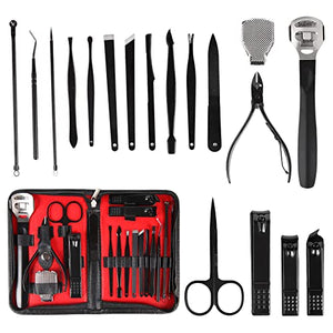 Professional Manicure Set and Nail Clippers Pedicure Kit 18 in 1,Stainless Steel Material Cuticle Trimmer, Professional Nail Clipper Set, Portable Travel Grooming Set