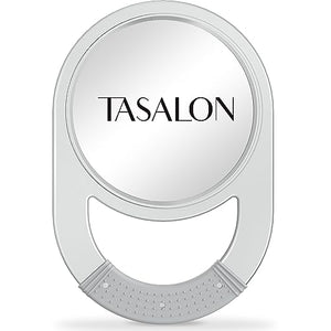 TASALON Unbreakable Barber Mirror - Round Hand Held Mirror, Hanging Handheld Mirror, Beauty Salon Essentials Hand Mirrors with Handle for Men, Women, Self Cut and Hair Stylist