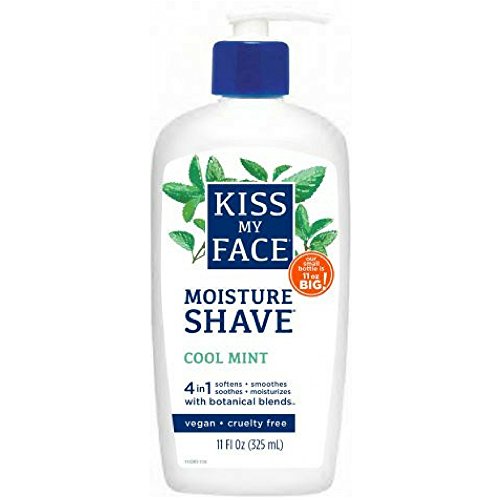 Kiss My Face 4-in-1 Moisture Shave, Cool Mint 11 oz ( Pack of 2)