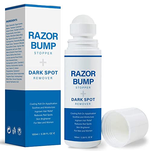 Razor Bump Stopper with Ingrown Hair Treatment , Razor Bumps Treatment for Men and Women, After Shave Solution for Ingrown Hairs and Razor Burns, Roll on Applicator- 3.38 Fl Oz