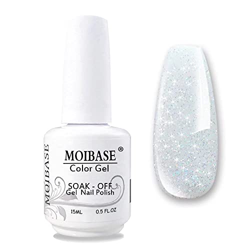 MOIBASE Diamond Silver Glitter Gel Nail Polish Soak Off UV LED Glitter Clear Nail Gel Polish Manicure Varnish DIY