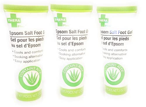 Epsom Salt Foot Gel for Swollen Achy Feet, 3-ct Set, 6 Ounces/ 2 Ounces