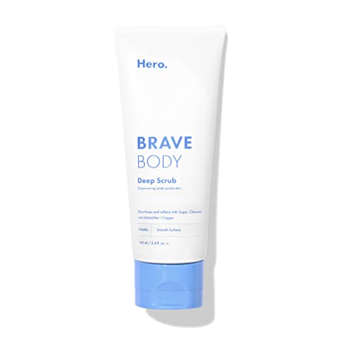Brave Body Deep Scrub from Hero Cosmetics - Weekly Smoothing Body Scrub Visibly Renews and Smooths for Glowing Skin with Dissolving Sugar - Not Harsh or Abrasive (160ml, 3.4 Fl. Oz.)