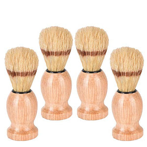 Lwestine 4Pcs Men Shaving Brush Wood Handle, Professional Salon Tools