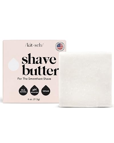 Kitsch Smooth Shave Butter - Smoothing Shave Butter for Sensitive Skin | Hydrating & Nourishing with Clear Non Clog Formula | For All Skin Types | Smooth Shaving Butter for Women Legs, 4 oz