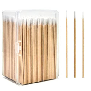 BABONIE 800PCS Pointed Cotton Swabs with Storage Case - Precision Microblading Cotton Swab 4 inch - Micro Swabs Sticks for Makeup Supplies Tattoo Permanent Cosmetic Nails Clean