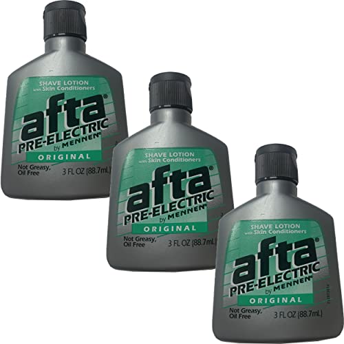Afta Original Pre-Electric Shave Lotion With Skin Conditioners 3 OZ - 3 Pack