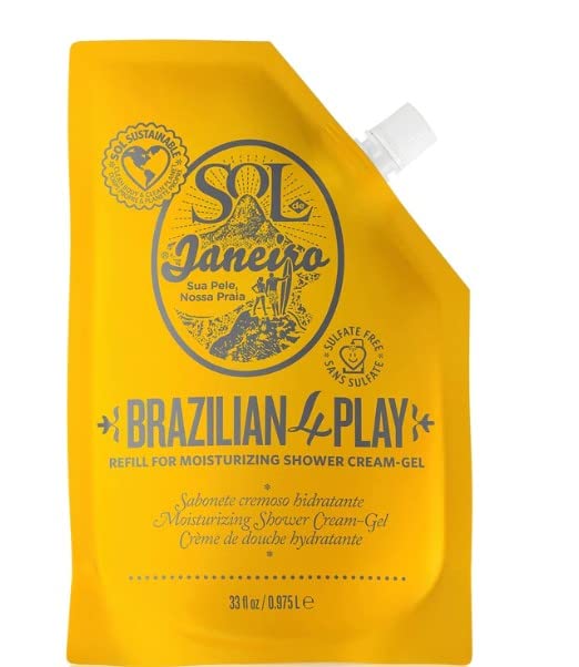 SOL DE JANEIRO 4 Play Moisturizing Shower Cream Gel Body Wash Refill Pouch 1 L/33.8 fl oz.