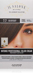 Il Salone Milano Permanent Hair Color Cream - 7.7 Dark Cinnamon Blonde Hair Dye - Professional Salon - Premium Quality - 100% Gray Coverage - Paraffin Free - Paraben Free - Moisturizing Oils