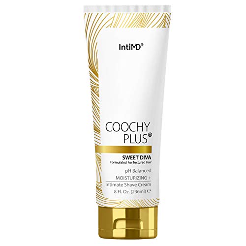 Coochy Plus Intimate Shaving Cream SWEET DIVA For Afro Natural Texture Hair With HydroLock & Moisturizing+ Formula – Prevents Razor Burns & Bumps, In-Grown Hairs, Itchiness 8oz Tube