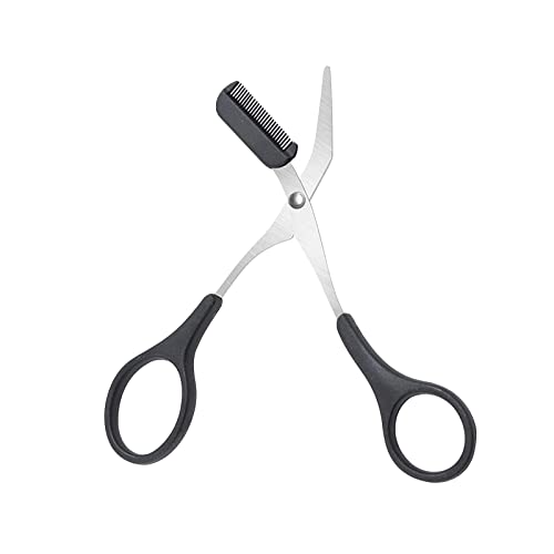 Eyebrow Scissors with Comb, Professional Precision Eyebrow Trimmer, Non Slip Finger Grips Eyebrow Trimming Scissors Hair Removal Beauty Accessories for Men Women