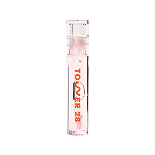Tower 28 ShineOn Lip Jelly, CHILL | Non-Sticky, Vegan Lip Gloss in Clear | Moisturizing Apricot and Raspberry Seed Oil | Clean, Cruelty Free