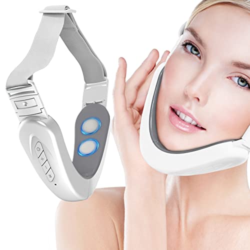 Double Chin Reducer Machine, 6 Modes and 12 Intensity Levels Electric Double Chin Eliminator,Smart Double Chin Face Lift Device with Magnetic Massage, V Face Beauty Device for Woman