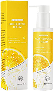 Lemon Flavor Hair Removal Cream for Women and Men, Painless Non-Irritat for Sensitive Skin, SONOBOM Bikini Hair Removal Cream For Intimate Area, Arms, Legs, Underarms, Chest, 5.07 Fl oz